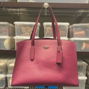 Coach Burgundy Leather Tote Bag